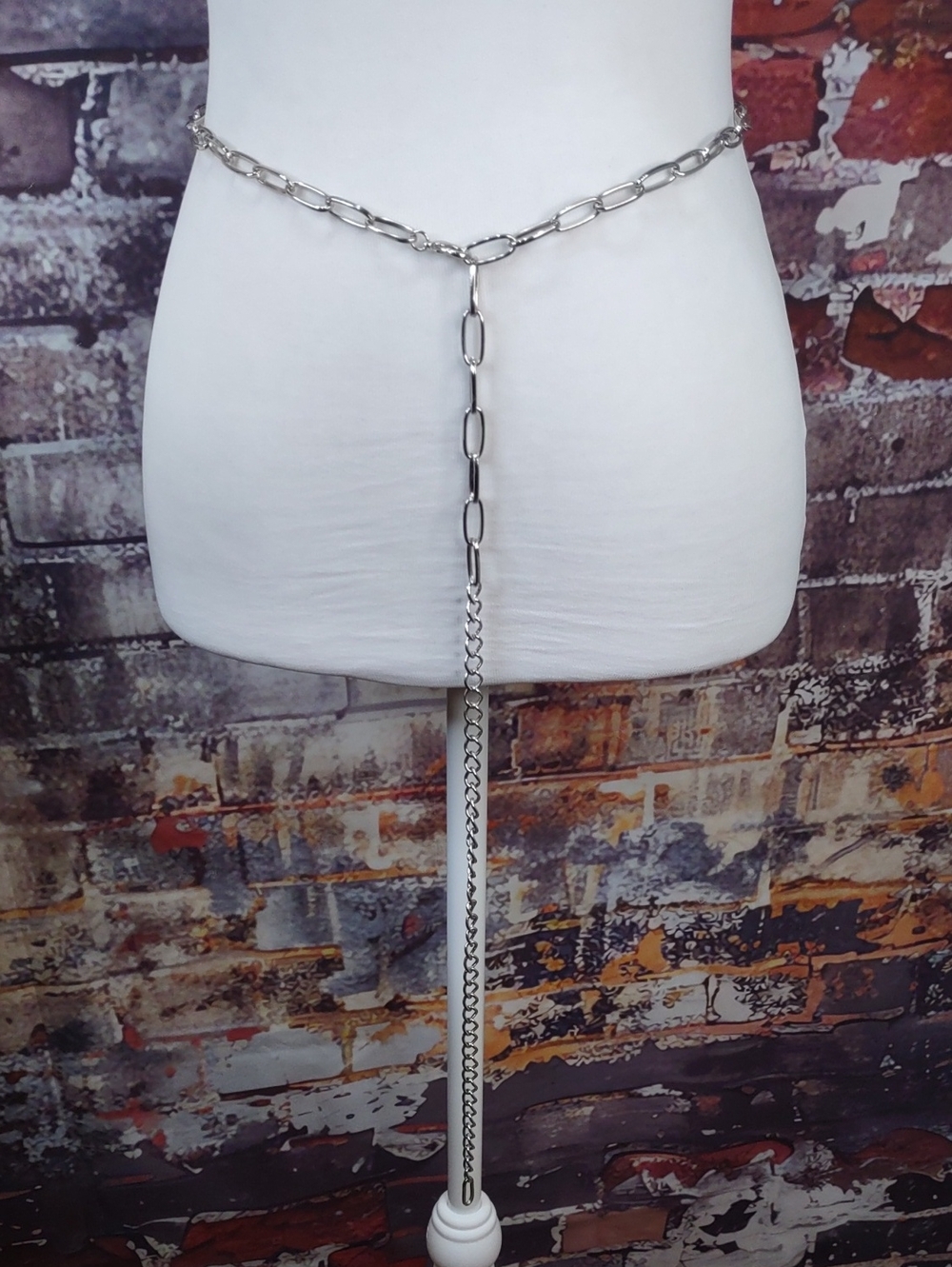 Silver Paperclip Link Chain Belt